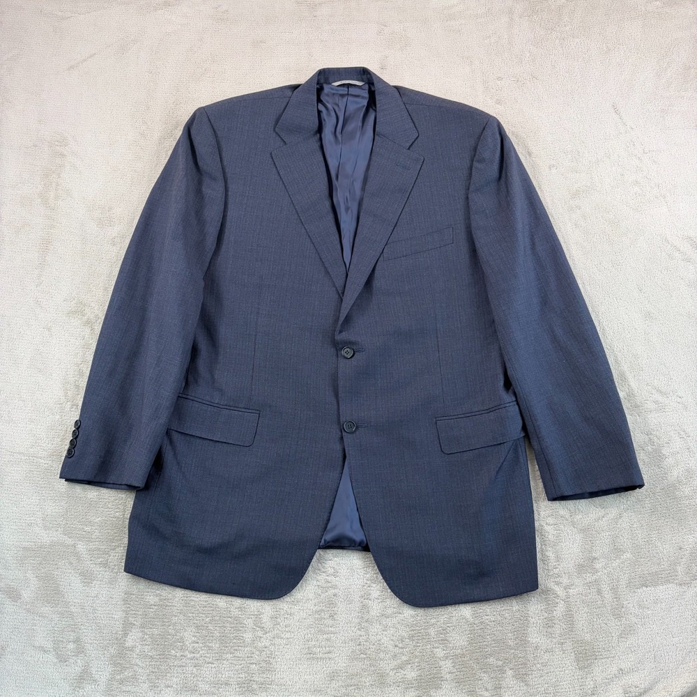 Canali 1934 Sports Coat Blazer Jacket 46 Grey Blue Plaid‎ 100% Wool Italy CEO